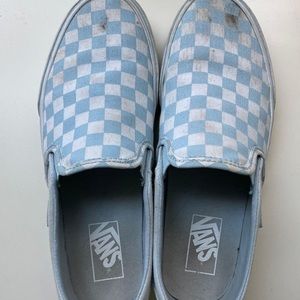 Vans Blue Checkerboard slip ons